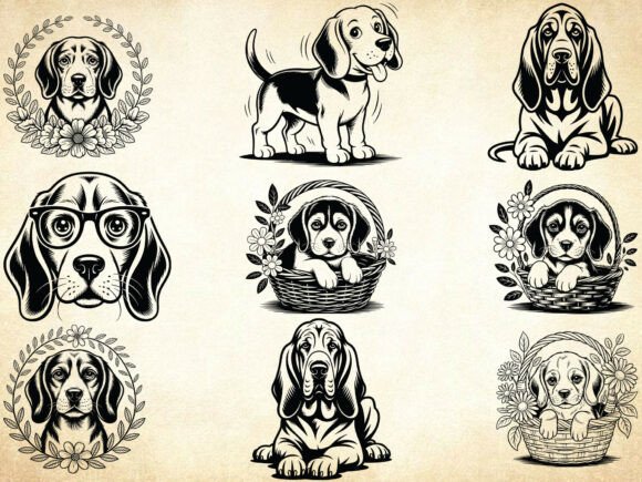 Bloodhound Puppy Svg Bundle for Embroidery Projects