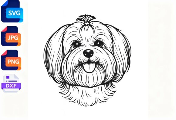 Cute Maltese Dog Line Art SVG Review