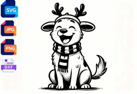 Cute Reindeer Dog Christmas Clipart SVG Review