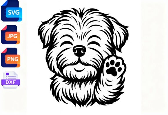 Cute Waving Dog Paw Print SVG Review