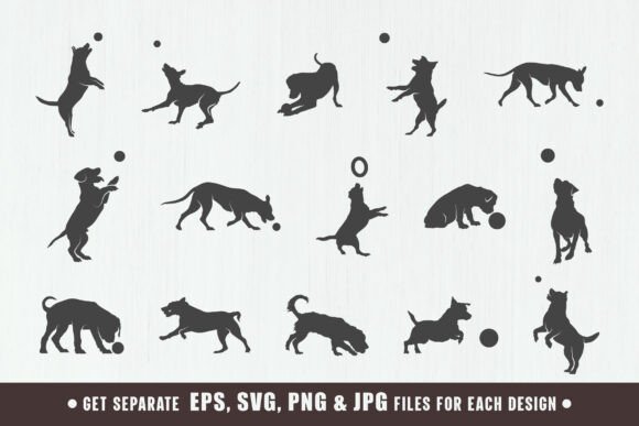Dog Playing with Ball Silhouette Review