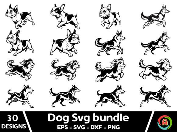 Dog Running Svg Bundle