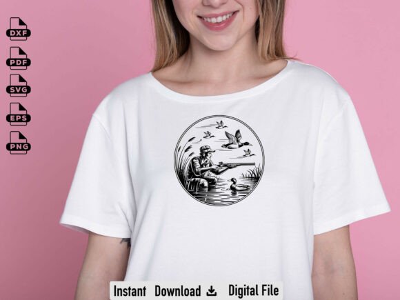 Duck Hunting Scene SVG for Embroidery Projects