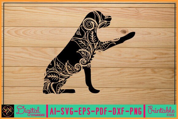 Flower Dog Animal SVG Vector 21
