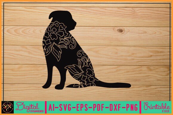 Flower Dog Animal SVG Vector 23