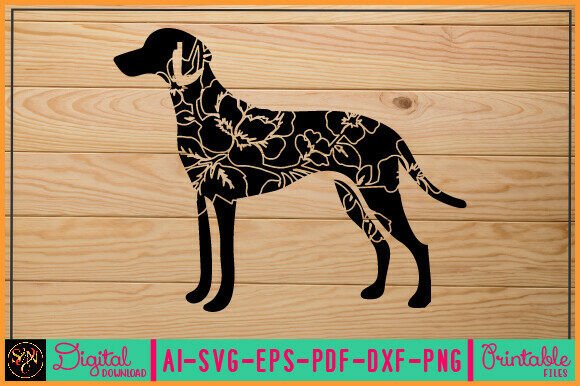 Flower Dog Animal SVG Vector 34