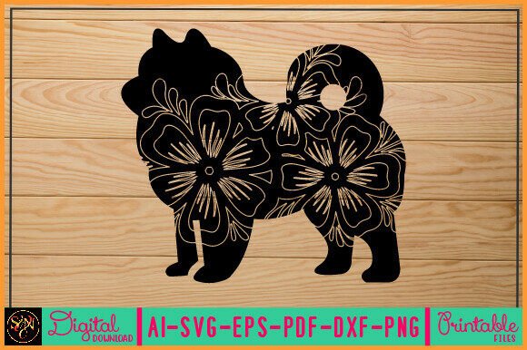 Flower Dog Animal SVG Vector 57