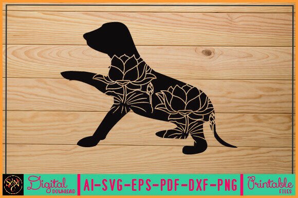 Flower Dog Animal SVG Vector 9