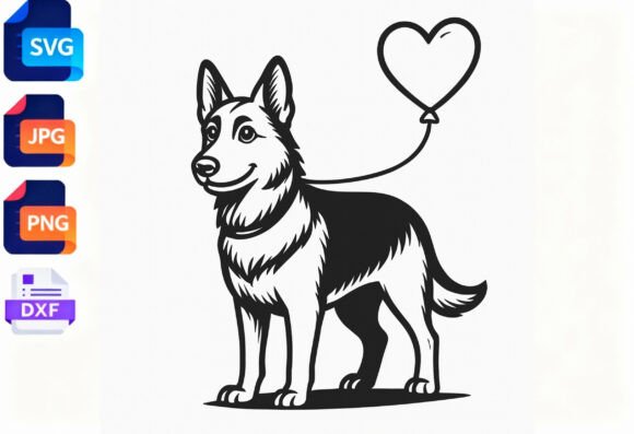 German Shepherd Dog Heart Balloon SVG Review