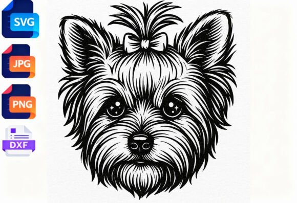 Yorkie Dog Face SVG Files for Crafters