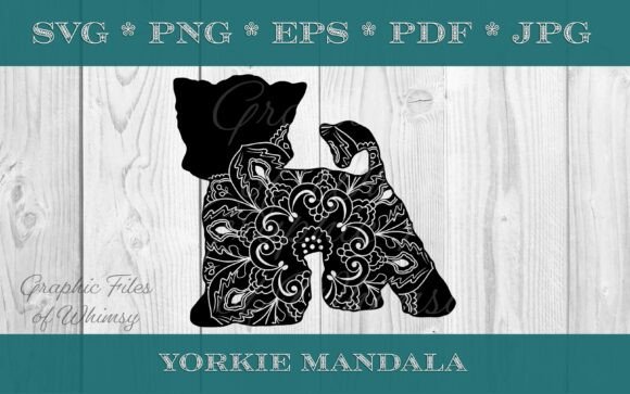 Yorkie Dog Mandala SVG